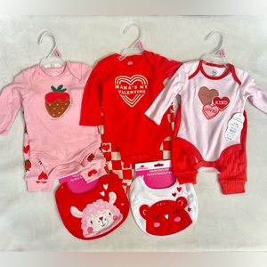 New 8 Piece Valentines Day Baby Bundle Clothes 3-6 Months